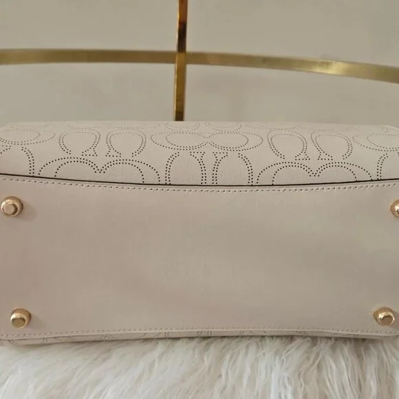 Coach Rowan Satchel/Crossbody Bag Chalk/Gold (LIKE NEW!) - Picture 12 of 13